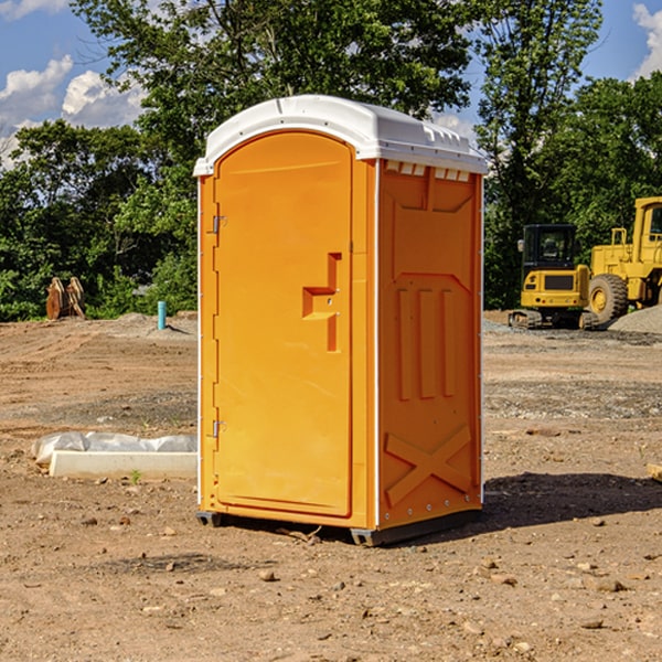 how often are the porta potties cleaned and serviced during a rental period in Carmel